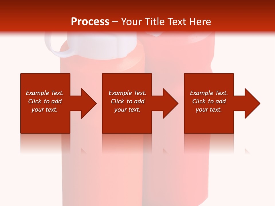 Two Red And Orange Water Bottles On A White And Red Background PowerPoint Template