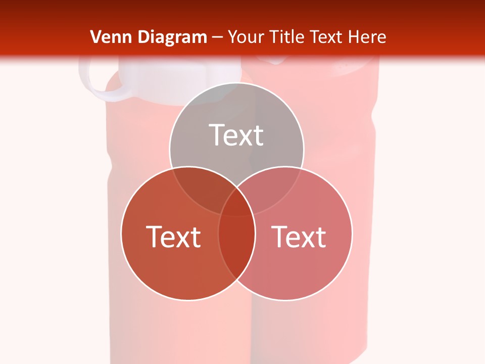 Two Red And Orange Water Bottles On A White And Red Background PowerPoint Template