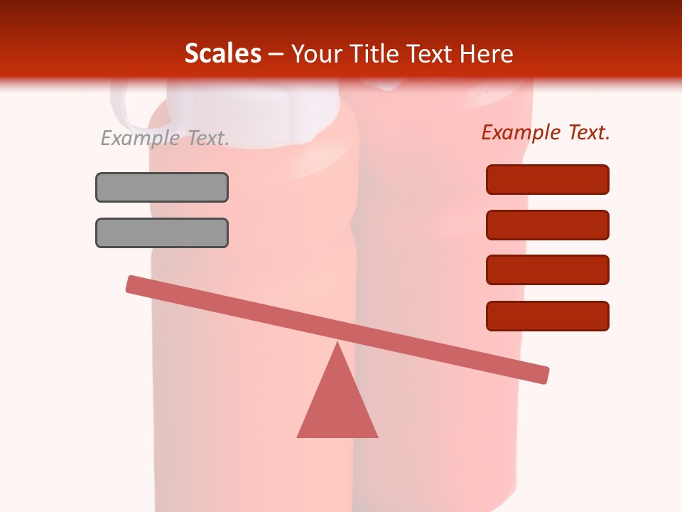 Two Red And Orange Water Bottles On A White And Red Background PowerPoint Template
