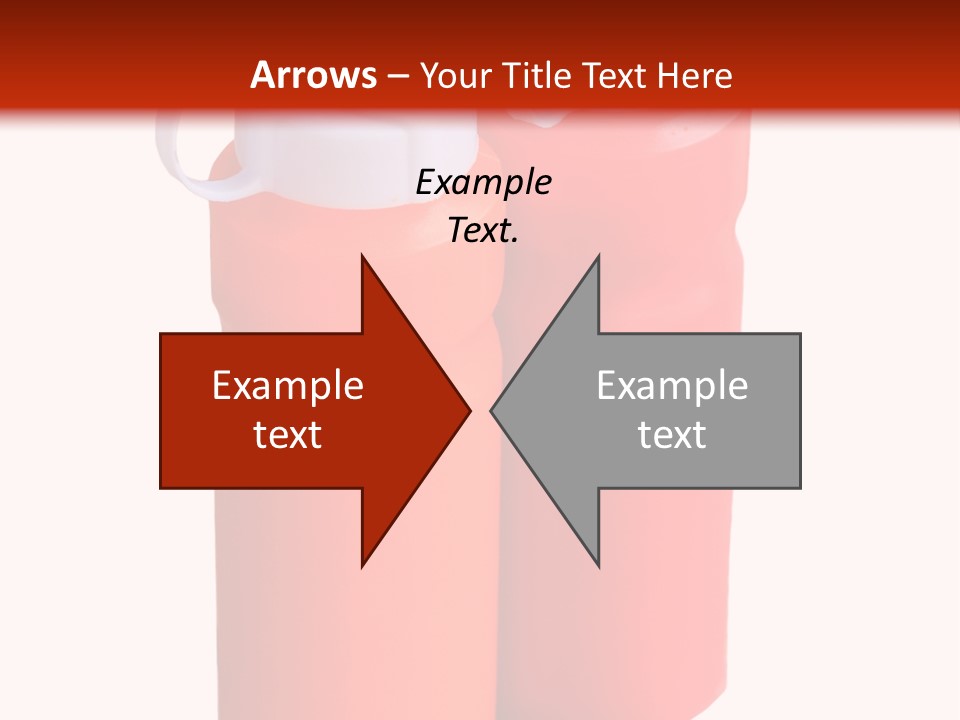 Two Red And Orange Water Bottles On A White And Red Background PowerPoint Template