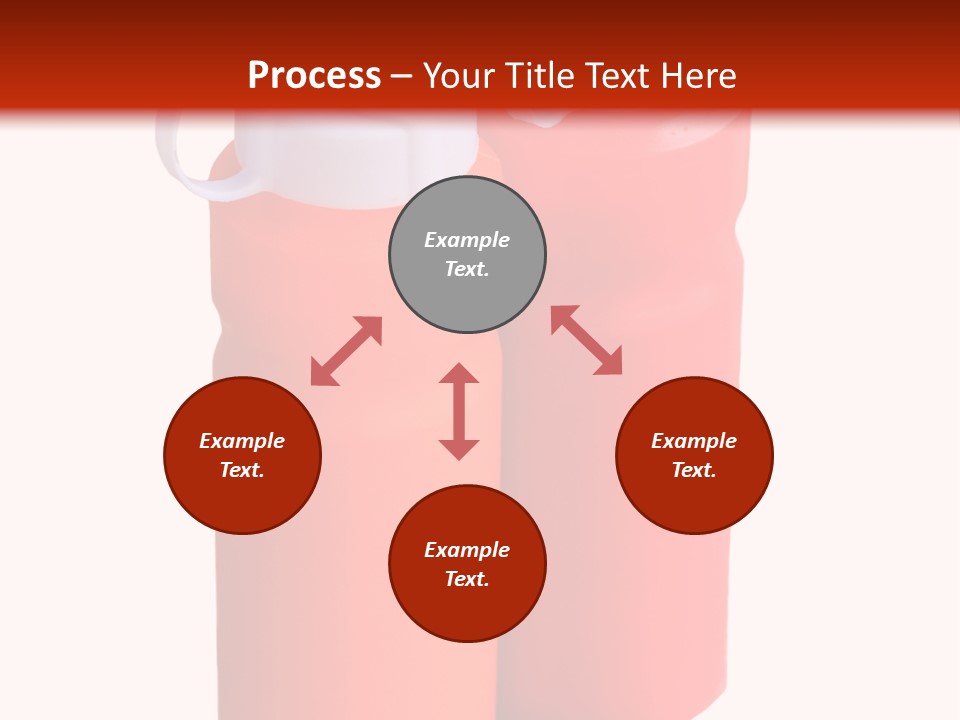 Two Red And Orange Water Bottles On A White And Red Background PowerPoint Template