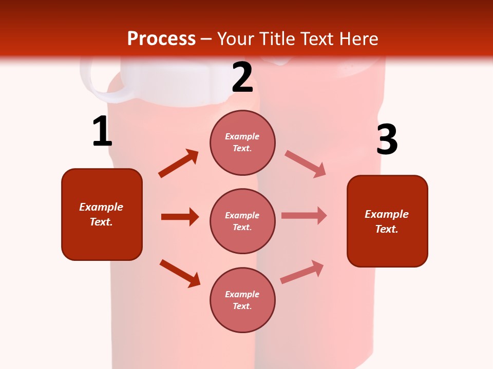 Two Red And Orange Water Bottles On A White And Red Background PowerPoint Template