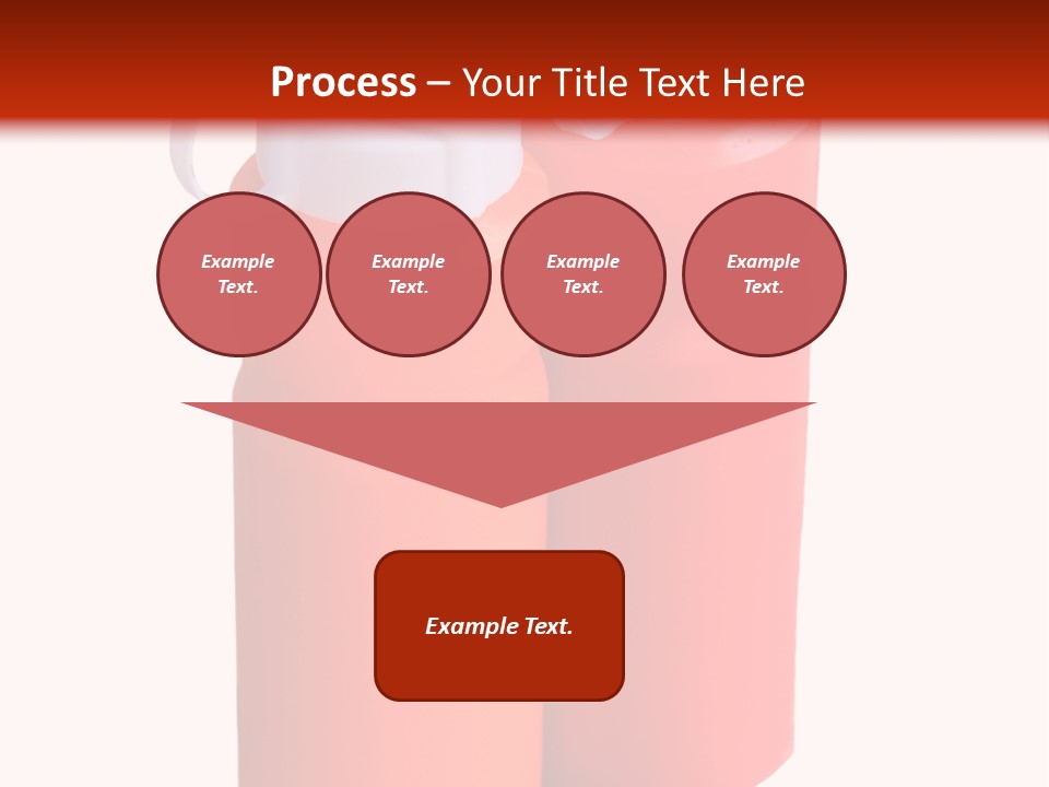 Two Red And Orange Water Bottles On A White And Red Background PowerPoint Template