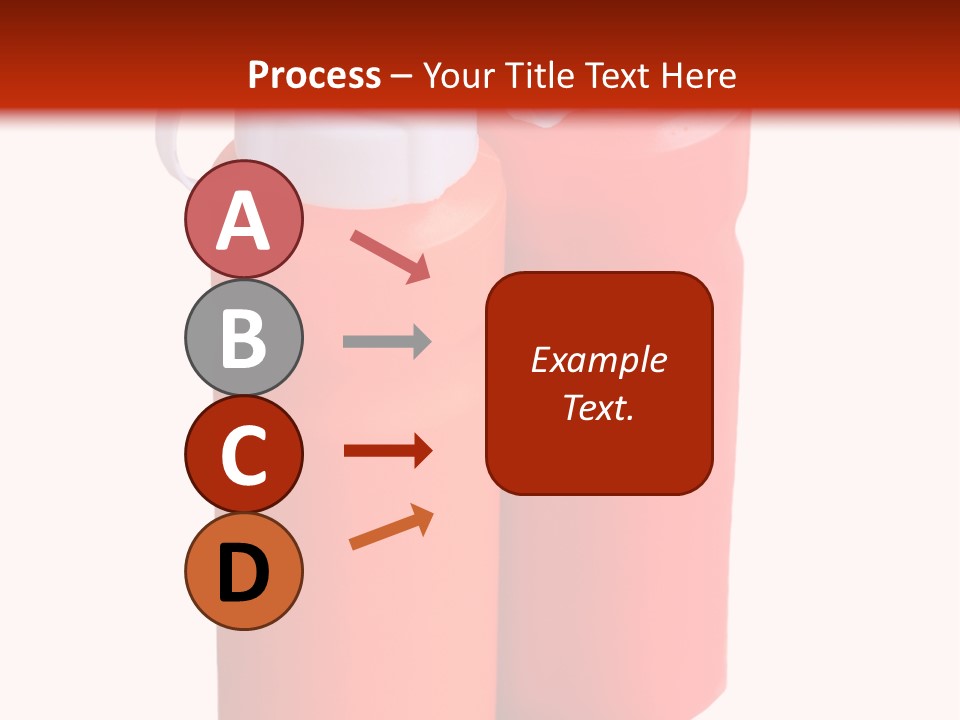 Two Red And Orange Water Bottles On A White And Red Background PowerPoint Template