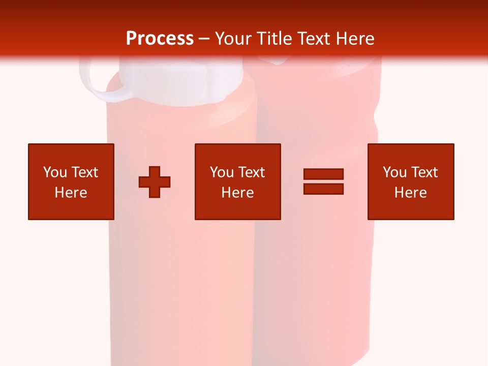Two Red And Orange Water Bottles On A White And Red Background PowerPoint Template