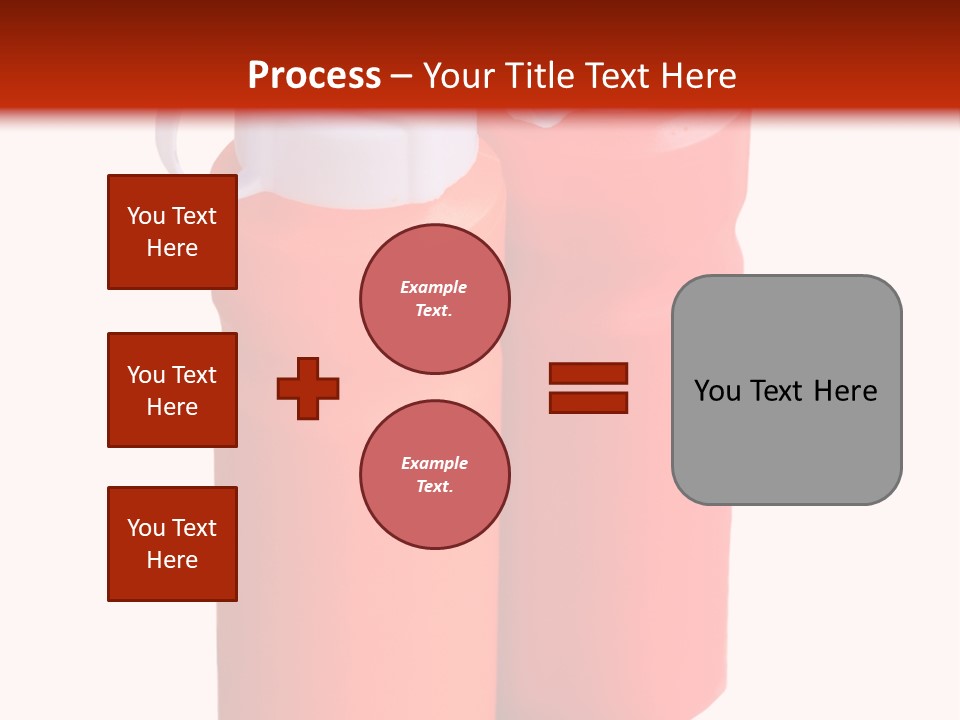 Two Red And Orange Water Bottles On A White And Red Background PowerPoint Template