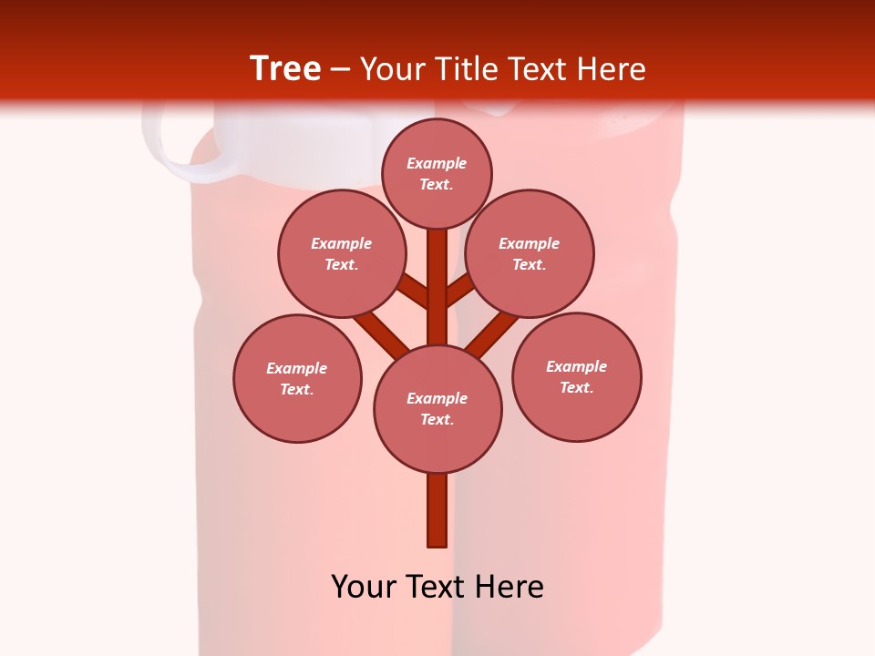 Two Red And Orange Water Bottles On A White And Red Background PowerPoint Template