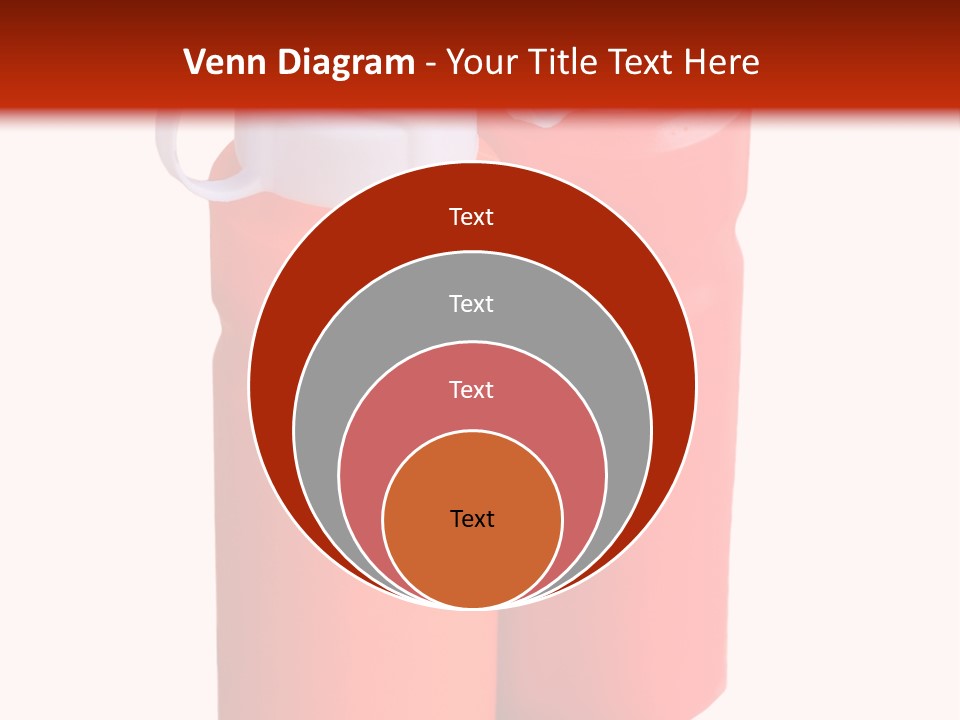 Two Red And Orange Water Bottles On A White And Red Background PowerPoint Template