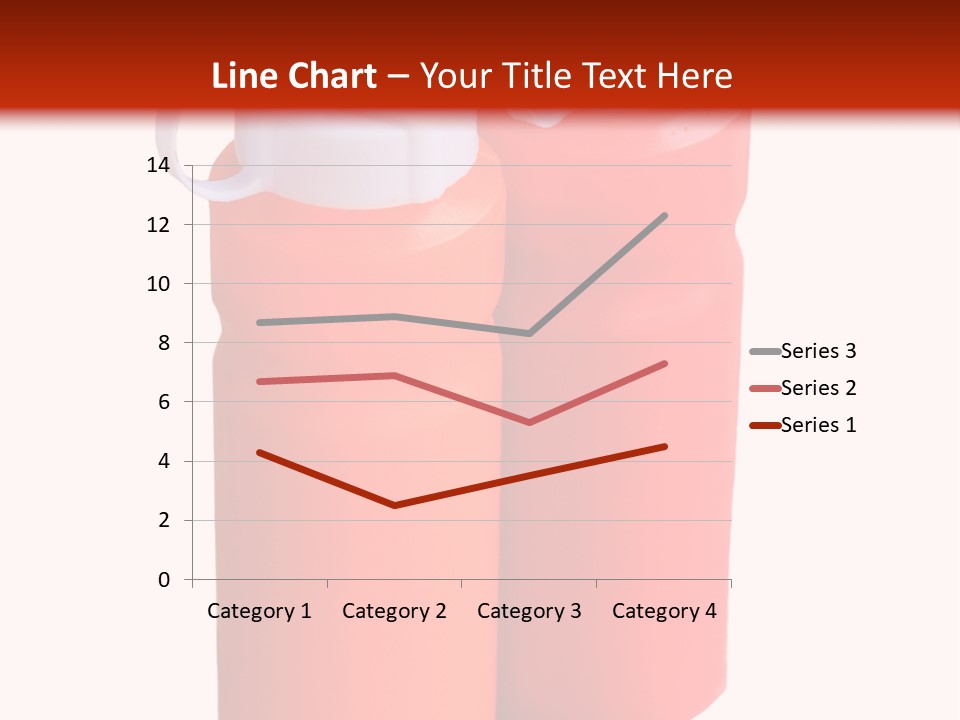 Two Red And Orange Water Bottles On A White And Red Background PowerPoint Template