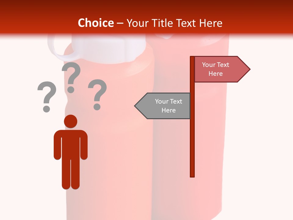 Two Red And Orange Water Bottles On A White And Red Background PowerPoint Template