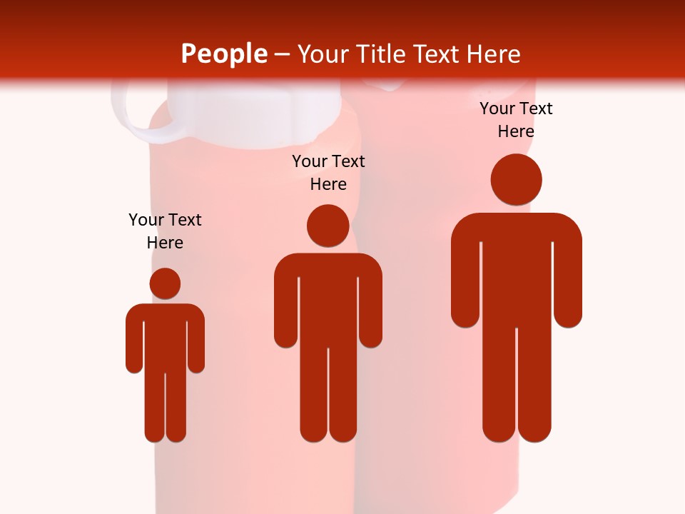 Two Red And Orange Water Bottles On A White And Red Background PowerPoint Template