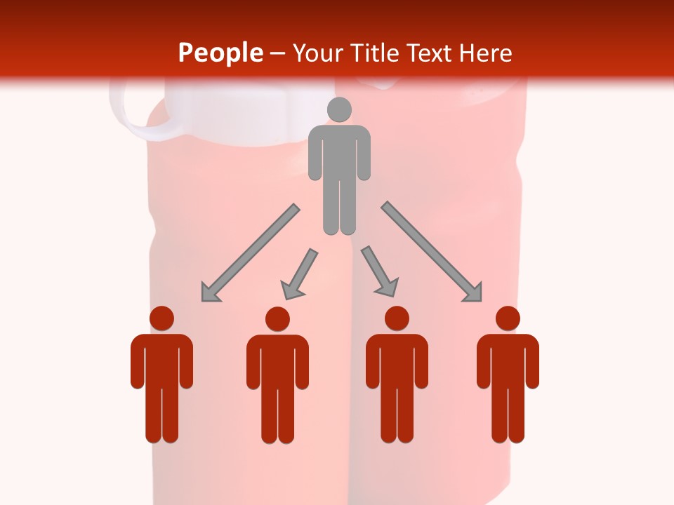 Two Red And Orange Water Bottles On A White And Red Background PowerPoint Template