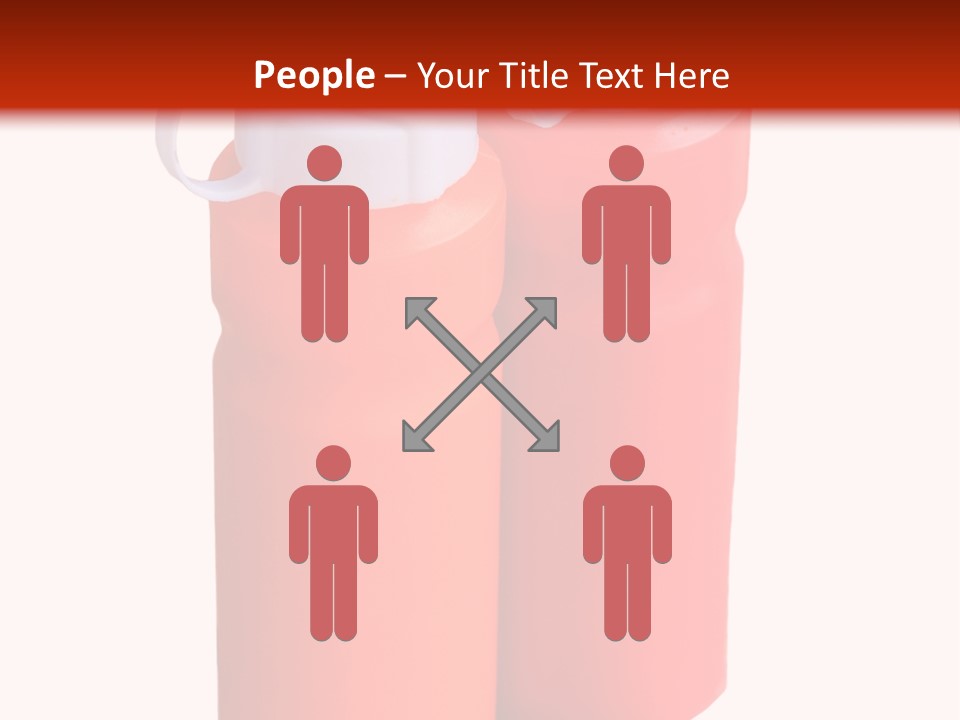 Two Red And Orange Water Bottles On A White And Red Background PowerPoint Template