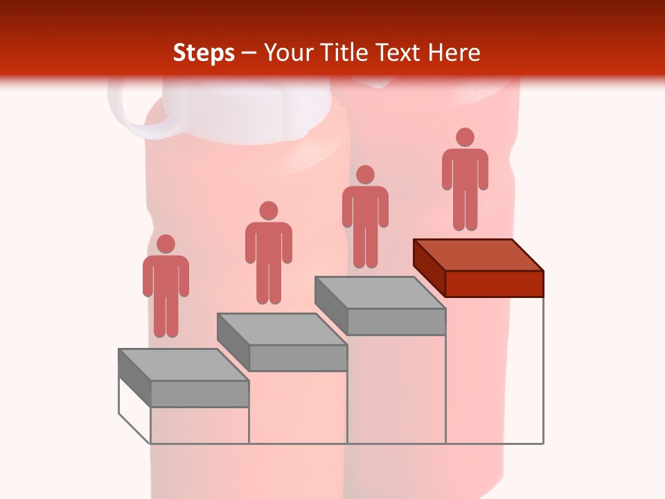 Two Red And Orange Water Bottles On A White And Red Background PowerPoint Template