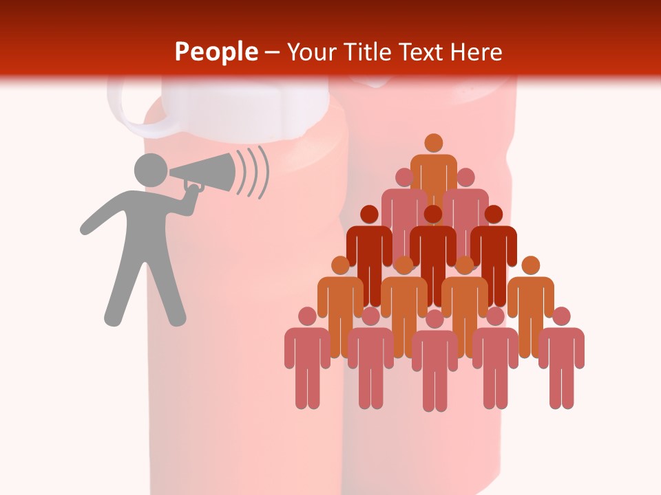 Two Red And Orange Water Bottles On A White And Red Background PowerPoint Template