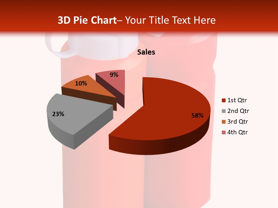 Two Red And Orange Water Bottles On A White And Red Background PowerPoint Template