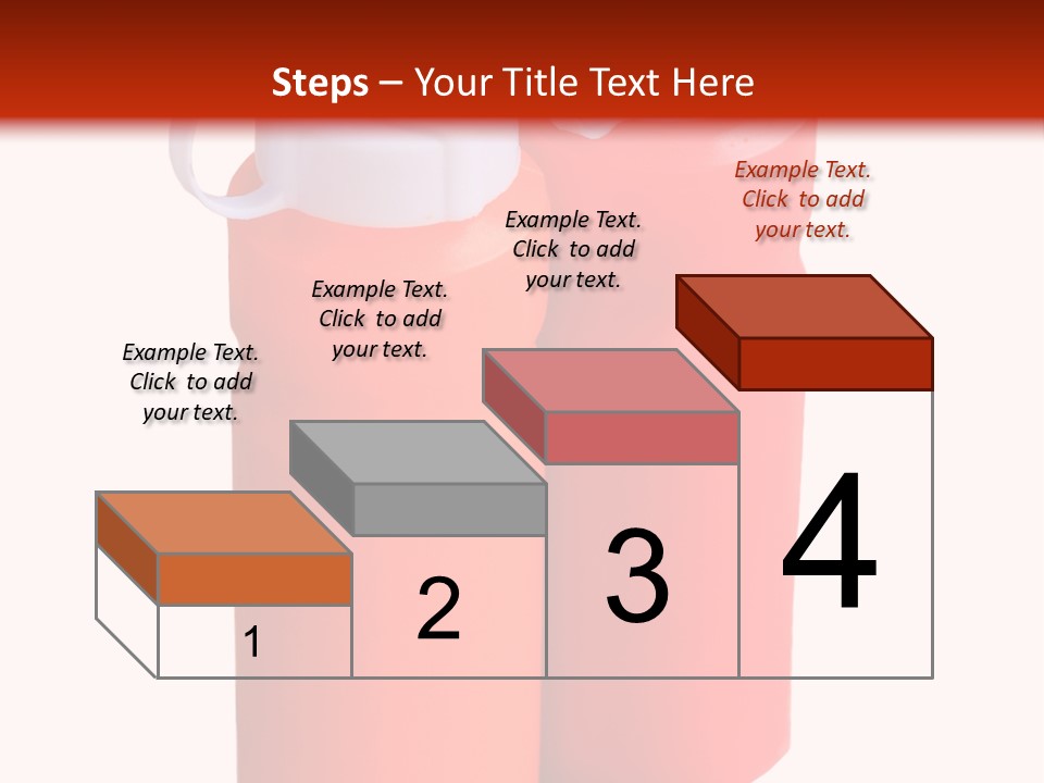 Two Red And Orange Water Bottles On A White And Red Background PowerPoint Template