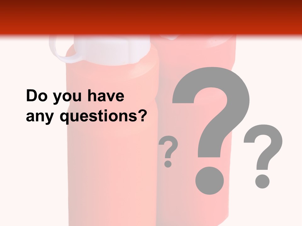 Two Red And Orange Water Bottles On A White And Red Background PowerPoint Template