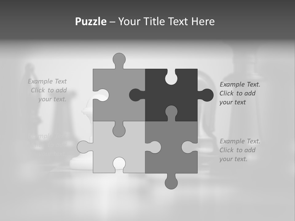 A Black And White Photo Of Chess Pieces PowerPoint Template