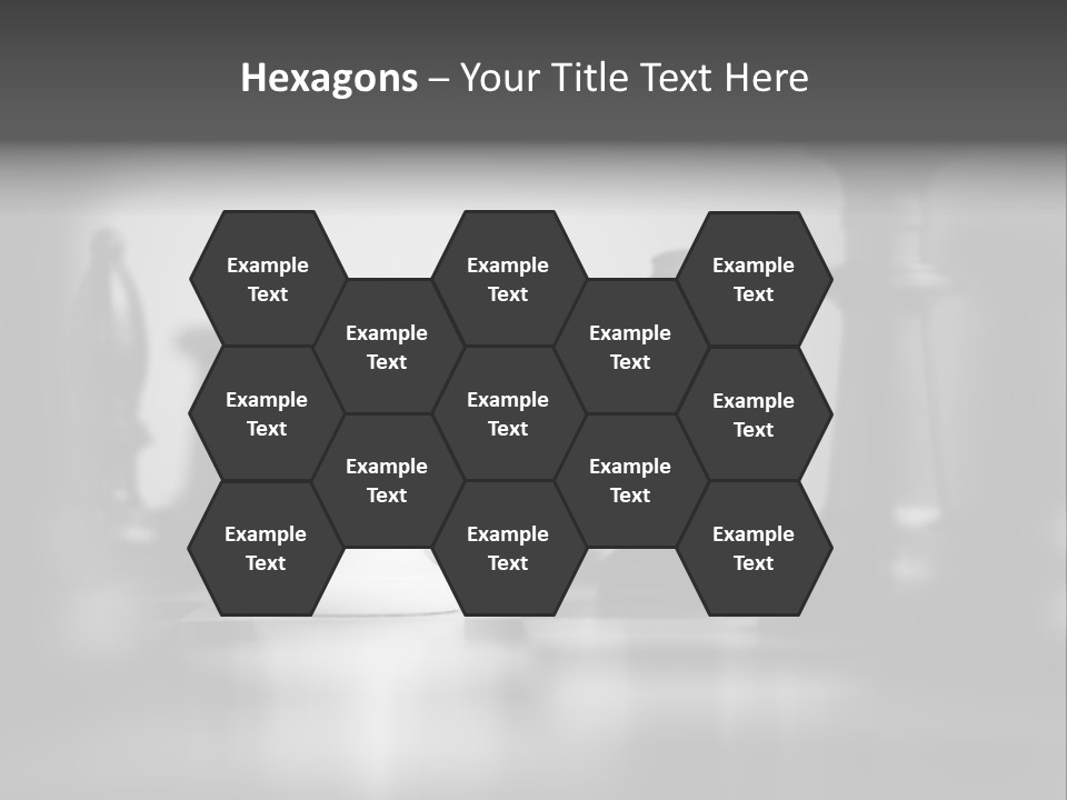 A Black And White Photo Of Chess Pieces PowerPoint Template