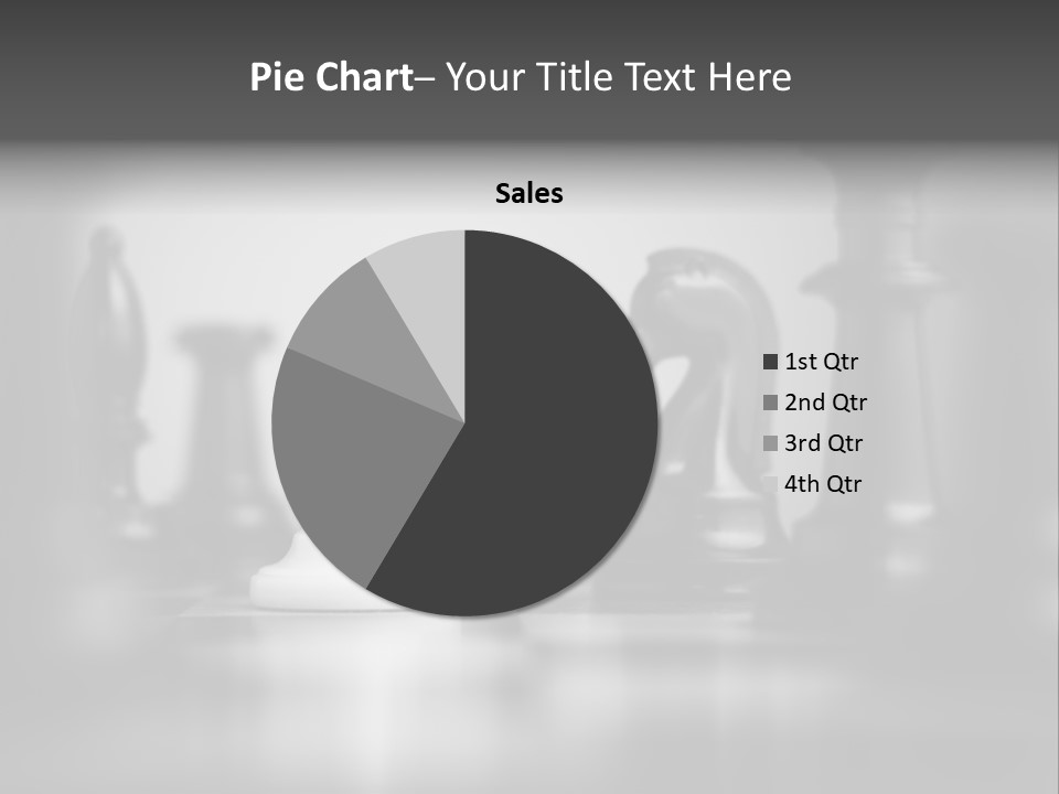 A Black And White Photo Of Chess Pieces PowerPoint Template