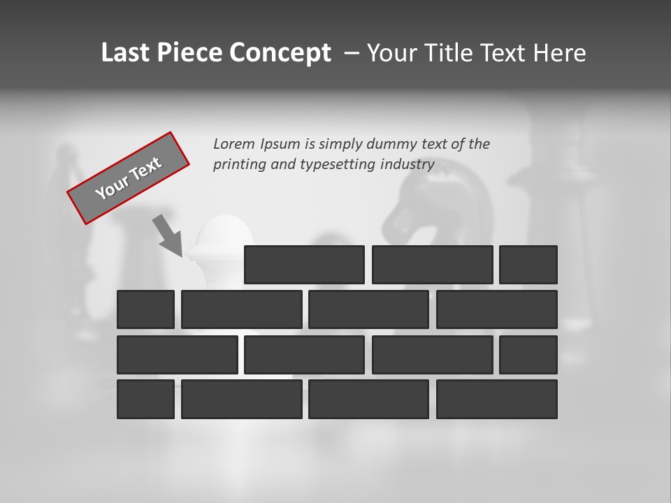 A Black And White Photo Of Chess Pieces PowerPoint Template