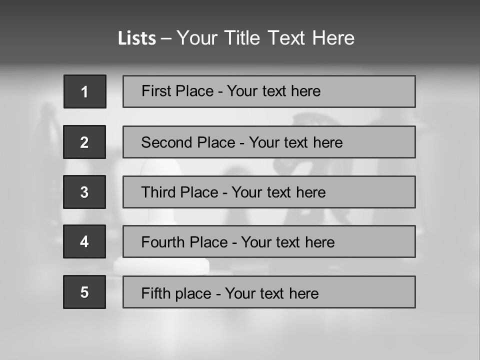 A Black And White Photo Of Chess Pieces PowerPoint Template