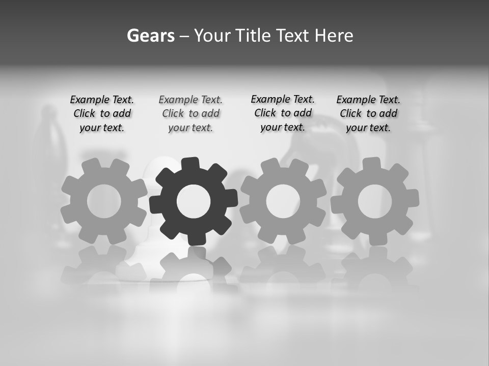 A Black And White Photo Of Chess Pieces PowerPoint Template