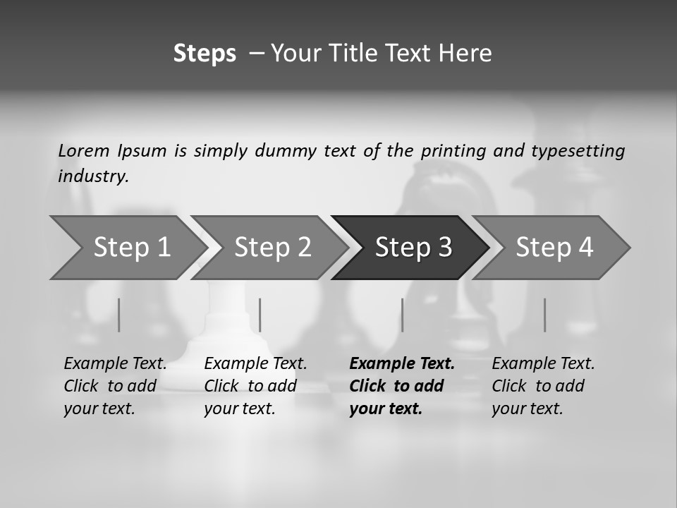 A Black And White Photo Of Chess Pieces PowerPoint Template