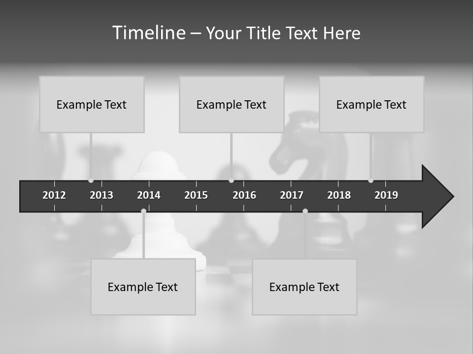 A Black And White Photo Of Chess Pieces PowerPoint Template