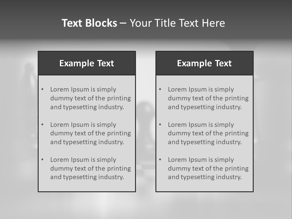 A Black And White Photo Of Chess Pieces PowerPoint Template