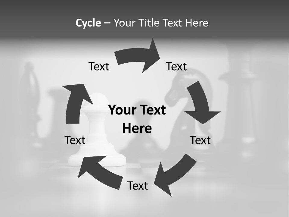 A Black And White Photo Of Chess Pieces PowerPoint Template
