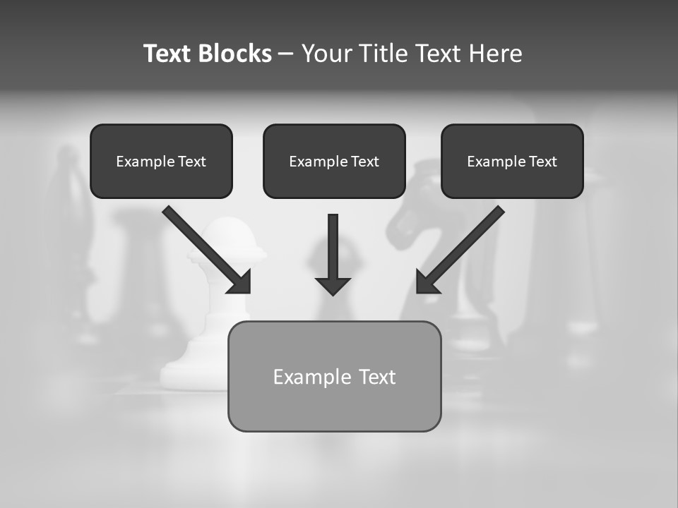 A Black And White Photo Of Chess Pieces PowerPoint Template