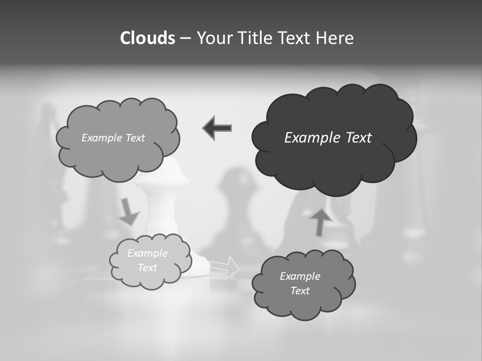 A Black And White Photo Of Chess Pieces PowerPoint Template