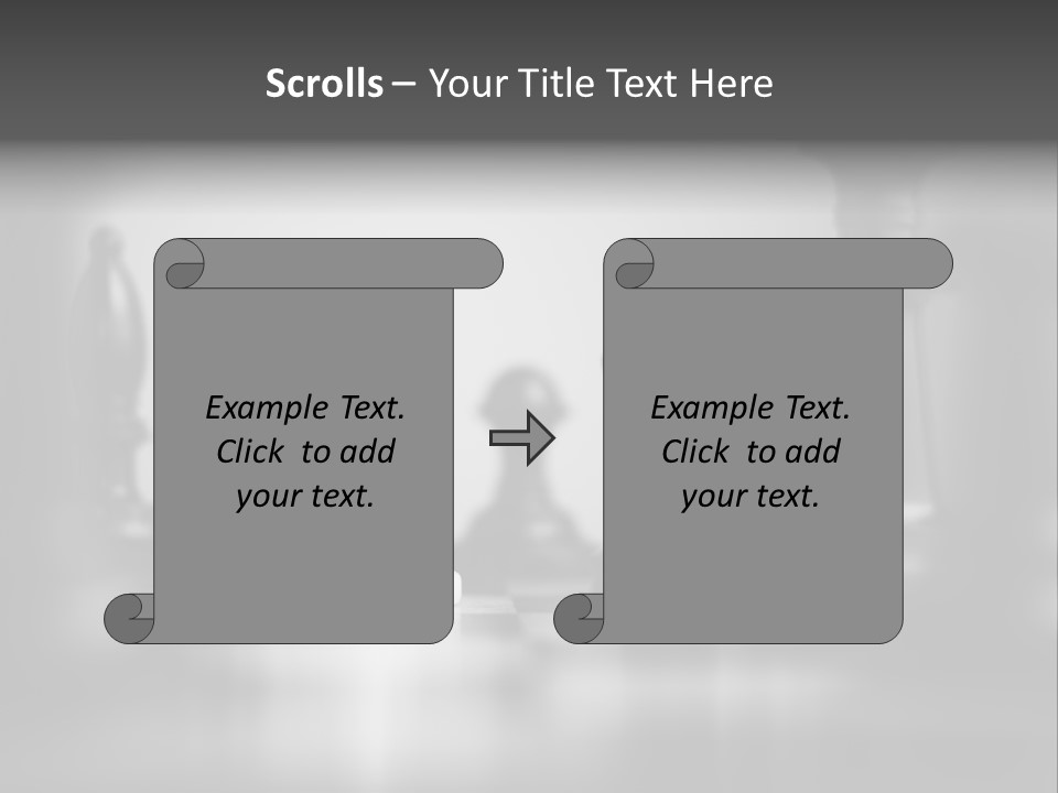A Black And White Photo Of Chess Pieces PowerPoint Template