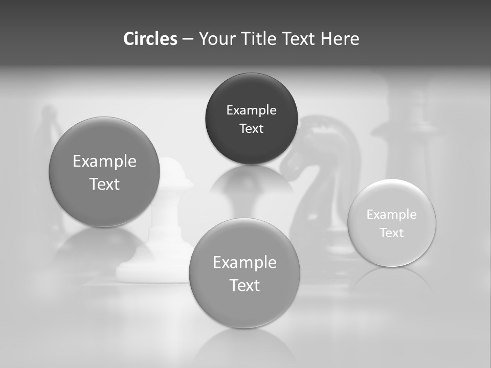 A Black And White Photo Of Chess Pieces PowerPoint Template