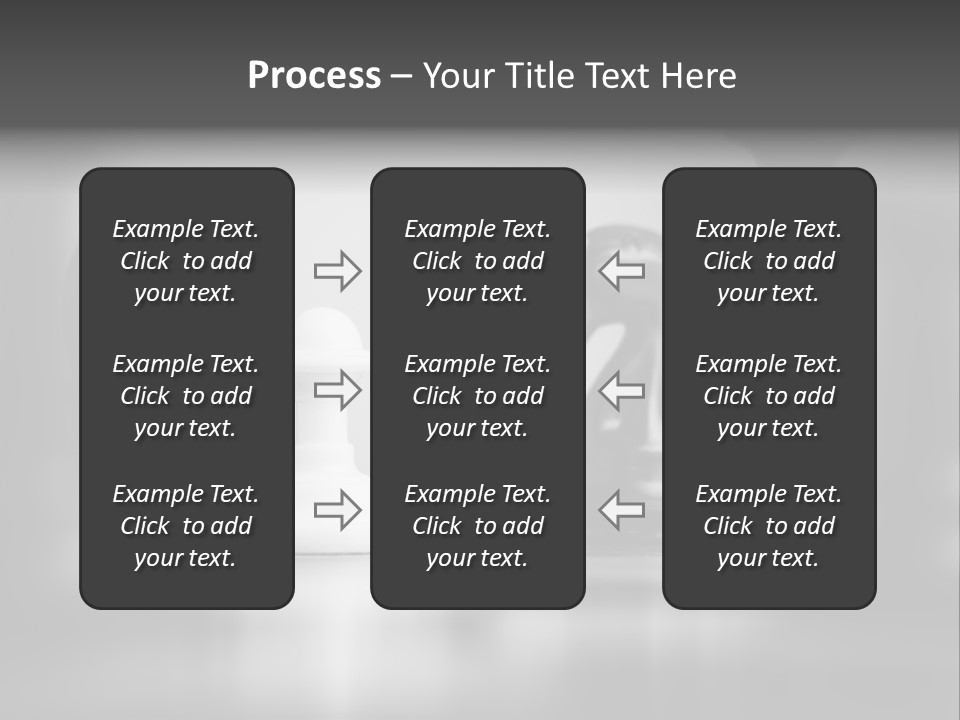 A Black And White Photo Of Chess Pieces PowerPoint Template