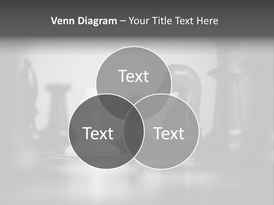 A Black And White Photo Of Chess Pieces PowerPoint Template