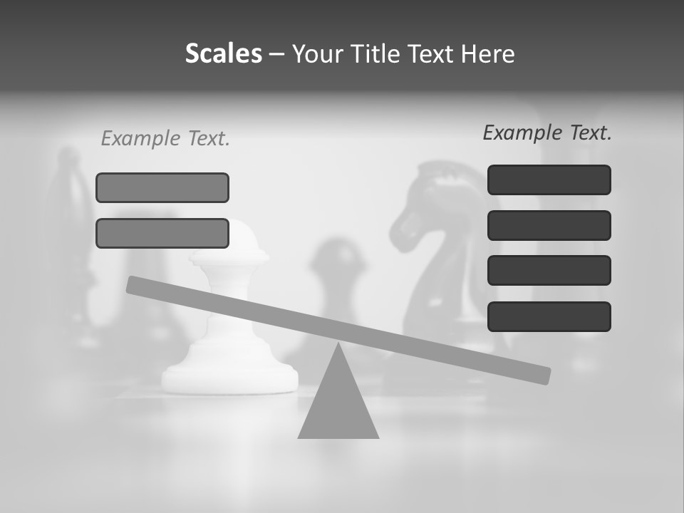 A Black And White Photo Of Chess Pieces PowerPoint Template