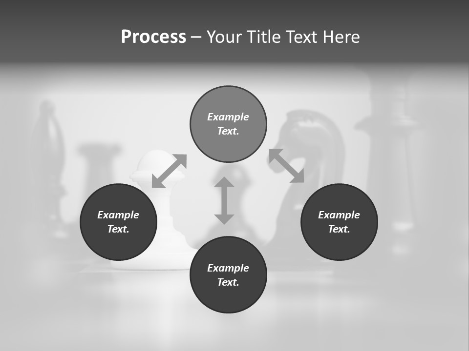 A Black And White Photo Of Chess Pieces PowerPoint Template