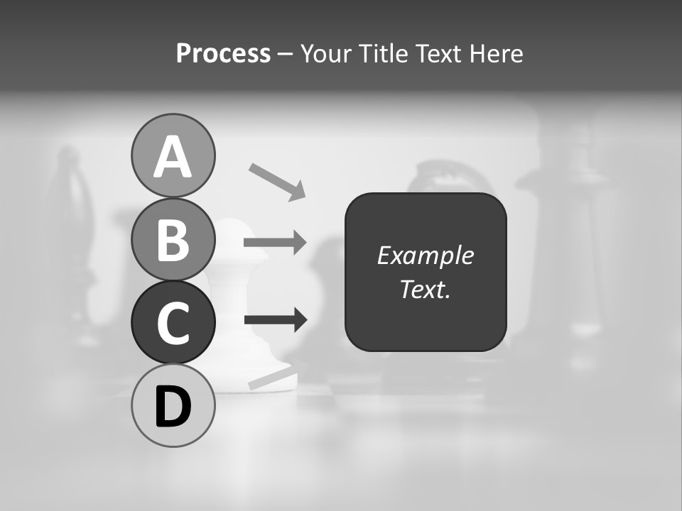 A Black And White Photo Of Chess Pieces PowerPoint Template