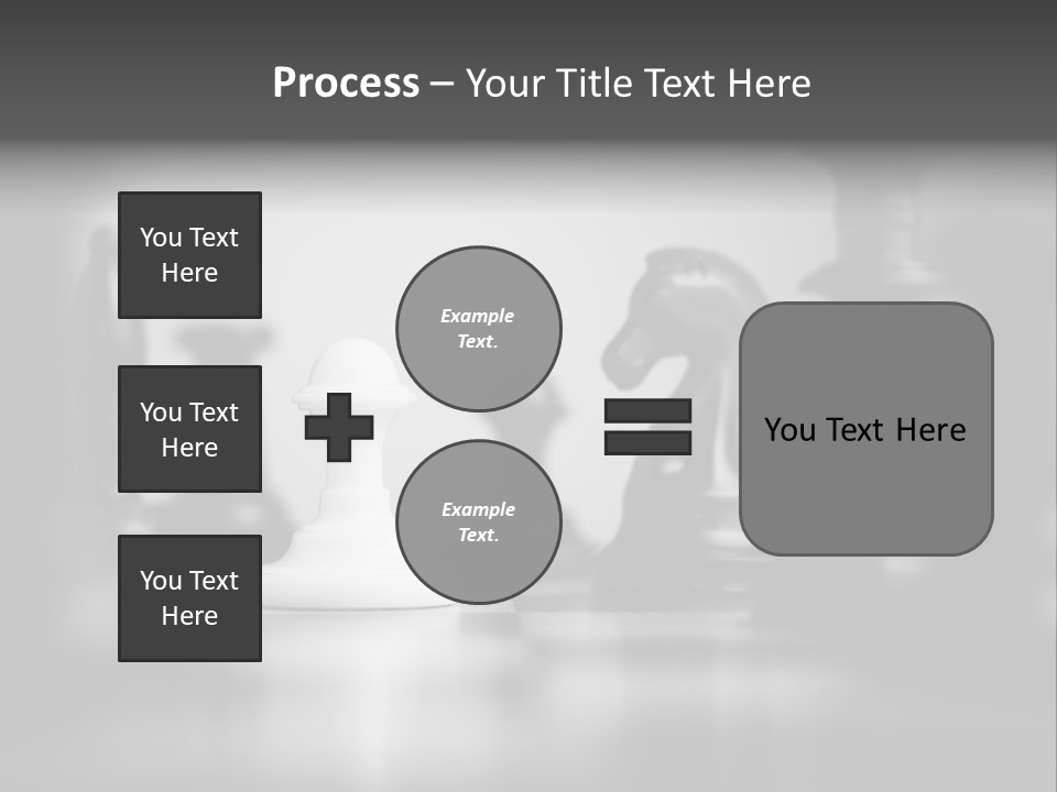 A Black And White Photo Of Chess Pieces PowerPoint Template
