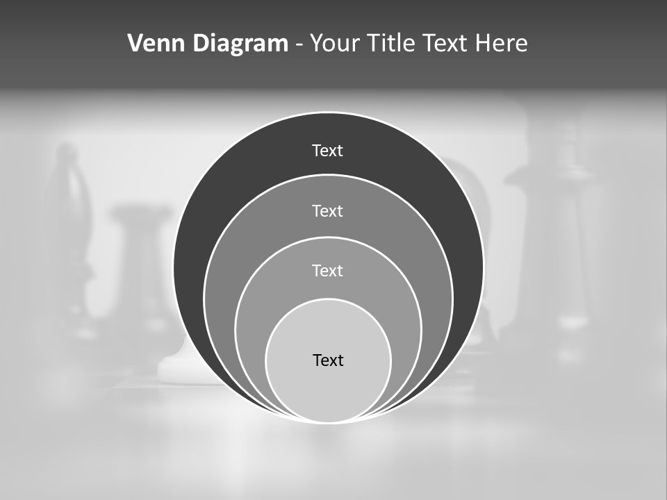 A Black And White Photo Of Chess Pieces PowerPoint Template