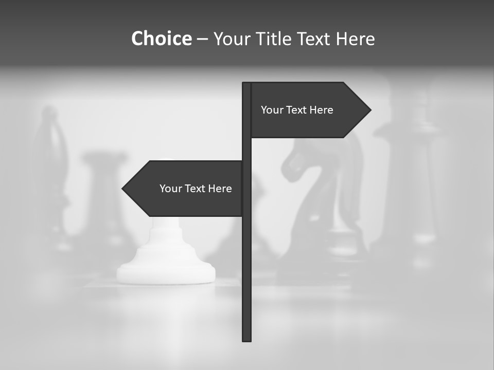 A Black And White Photo Of Chess Pieces PowerPoint Template