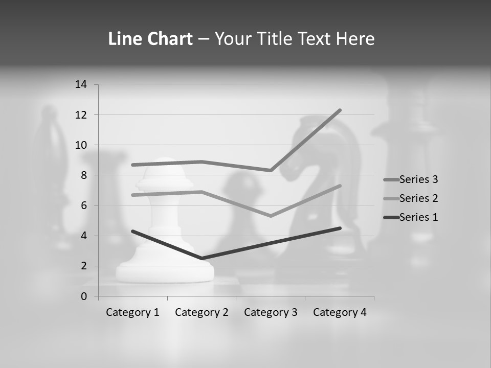 A Black And White Photo Of Chess Pieces PowerPoint Template