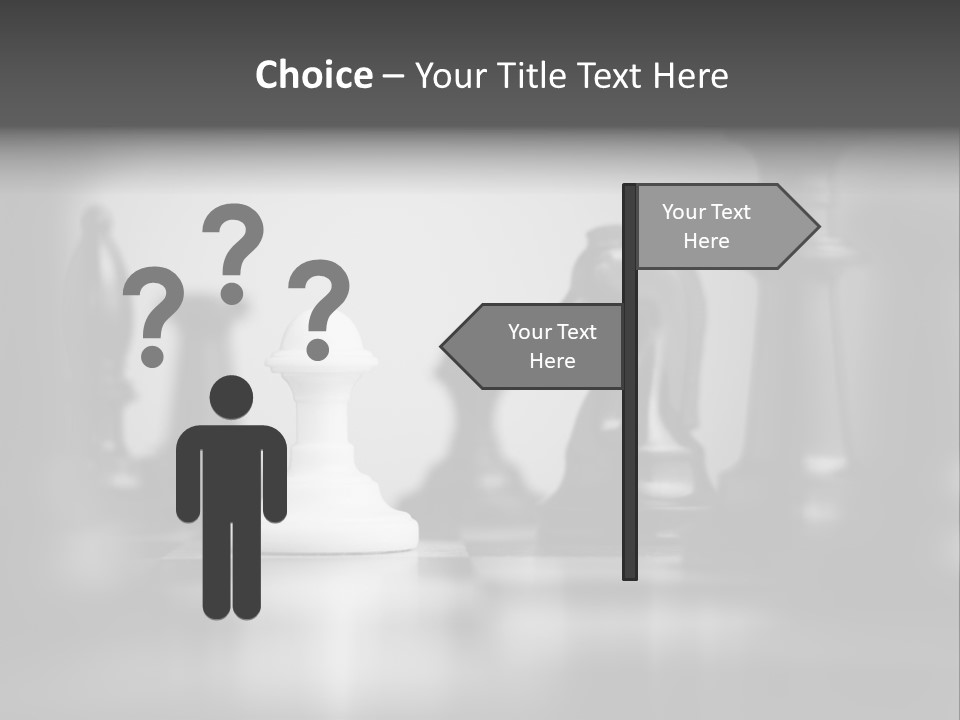 A Black And White Photo Of Chess Pieces PowerPoint Template