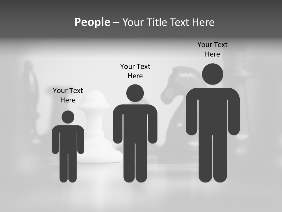 A Black And White Photo Of Chess Pieces PowerPoint Template