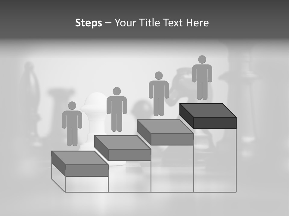 A Black And White Photo Of Chess Pieces PowerPoint Template