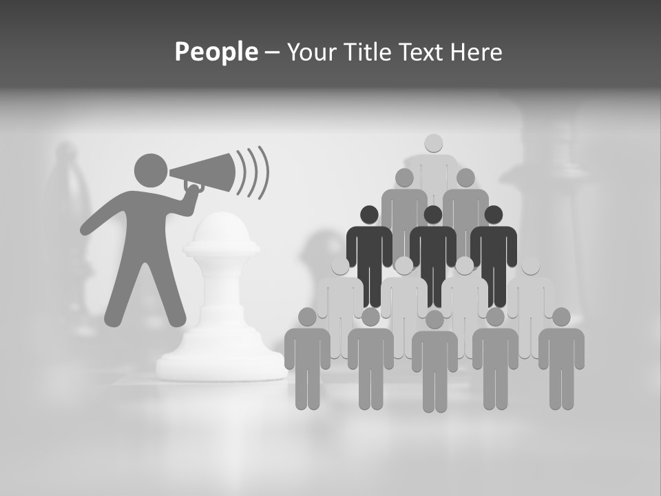 A Black And White Photo Of Chess Pieces PowerPoint Template