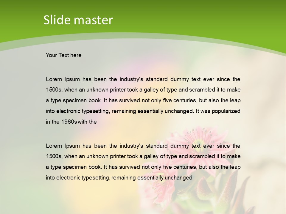 A Picture Of A Flower With A Green Background PowerPoint Template